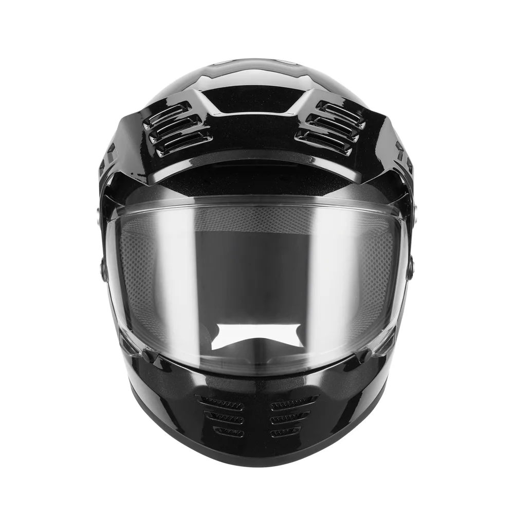 Casque moto intégral trail Exklusiv DUST noir brillant – vue de face