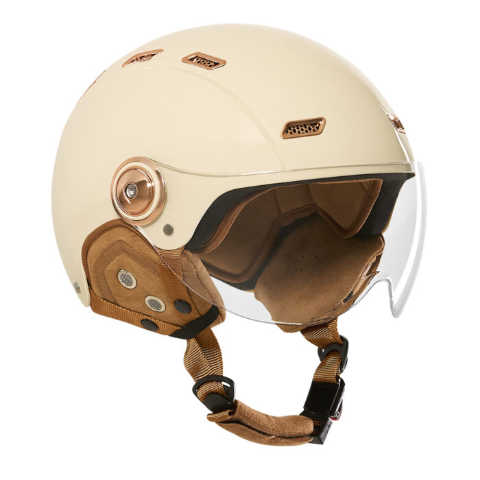 Casque vélo électrique enfant E-Bike Kids Exklusiv avec écran anti-rayure, ventilation optimisée et boucle micrométrique pour jeunes cyclistes.