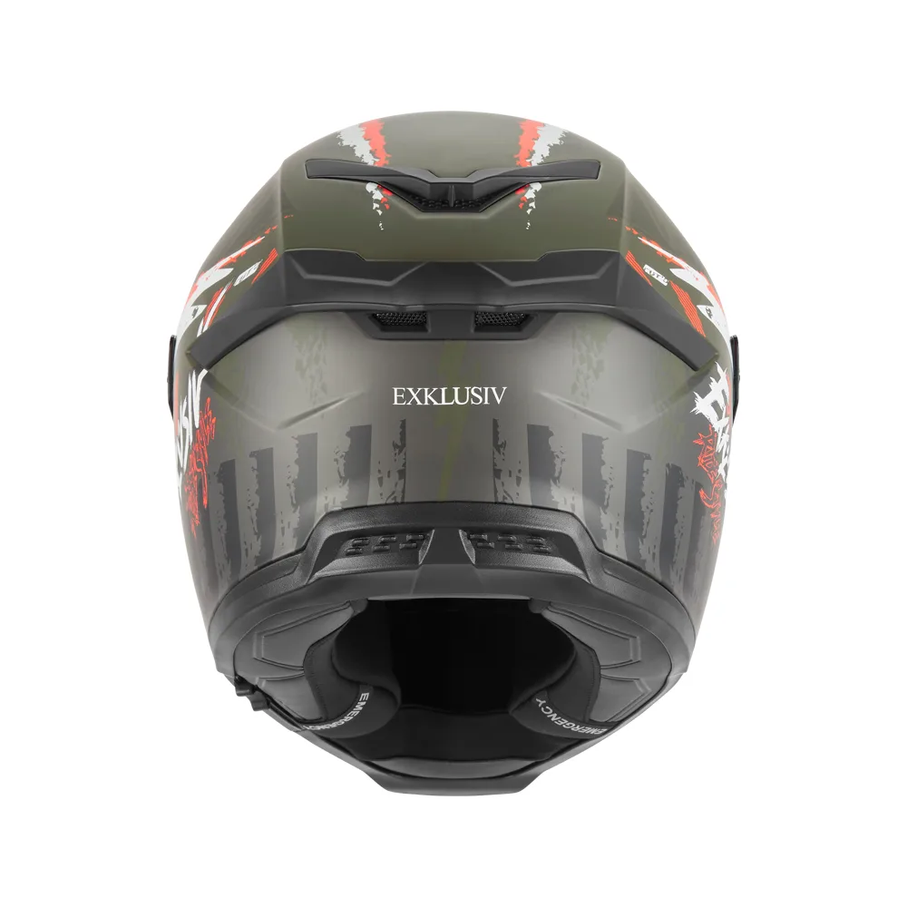 Casque Goliath Cut'D kaki mat orange Exklusiv – vue arrière