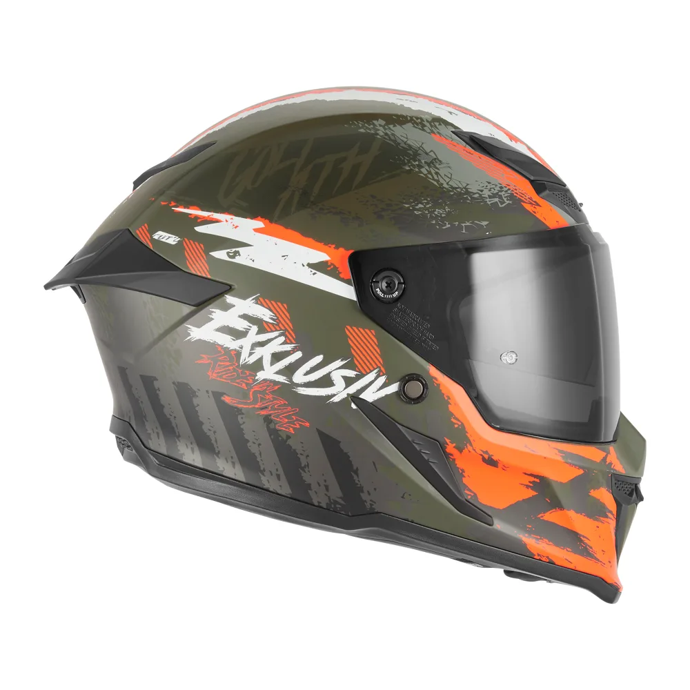 Casque intégral Goliath Cut'D kaki orange Exklusiv – profil