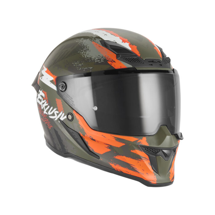 Casque Goliath Cut'D kaki orange Exklusiv – 3/4 avant