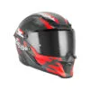 Casque Goliath Cut'D noir mat rouge Exklusiv – 3/4 avant