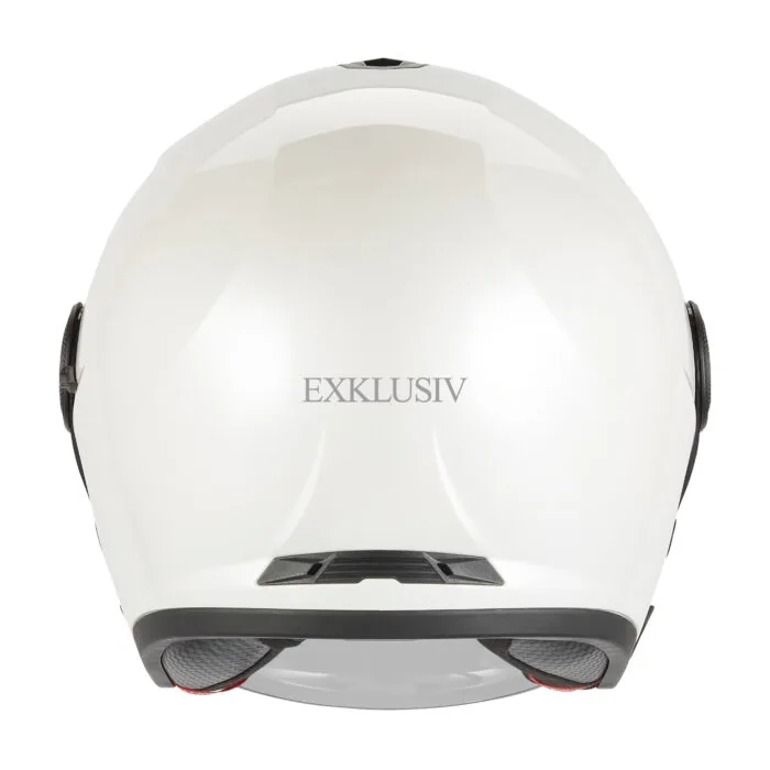 Casque jet Nitro Blanc Perle Exklusiv – vue 3/4 arrière