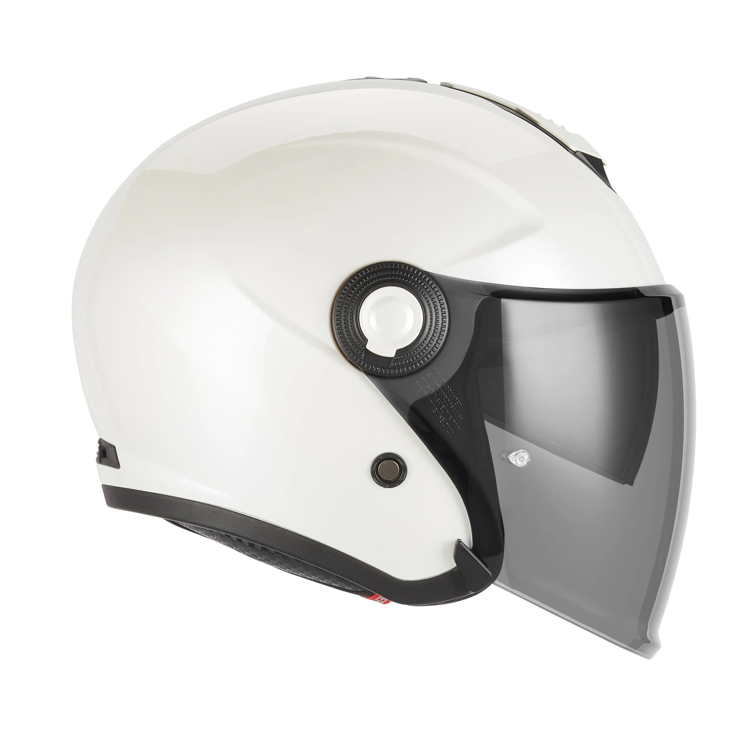 Casque jet Exklusiv Nitro Blanc Perle – profil latéral