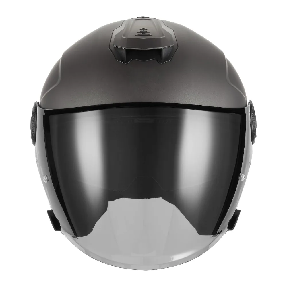Casque moto jet Exklusiv Nitro Titanium Mat – vue de face