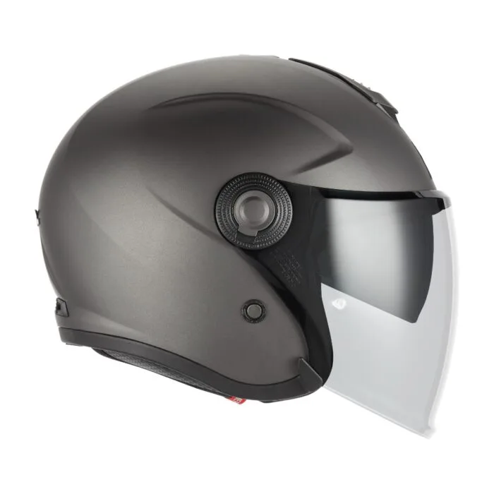 Casque jet Exklusiv Nitro Titanium Mat – profil latéral